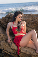 Load image into Gallery viewer, Fire Lotus Ruffle Mini Skirt Set

