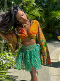 electric emerald Mini Gehr Skirt
