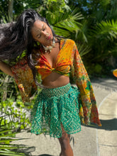 Load image into Gallery viewer, electric emerald mini skirt
