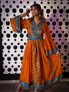 Divine Sun Goddess Anarkali Jacket Dress