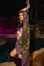 Load image into Gallery viewer, Purple garden Hoodie Kimono
