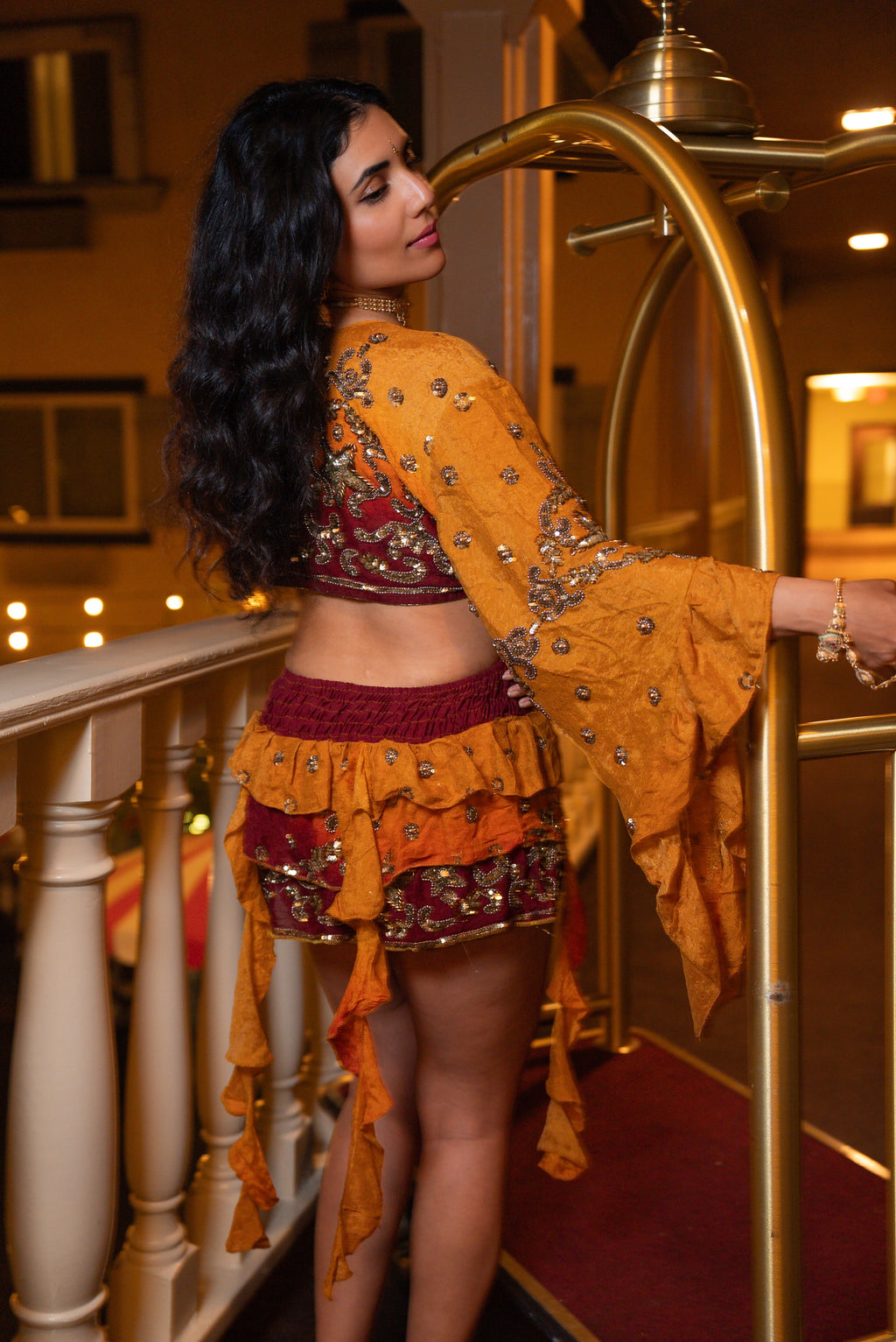 Fire Princess ruffle mini skirt set