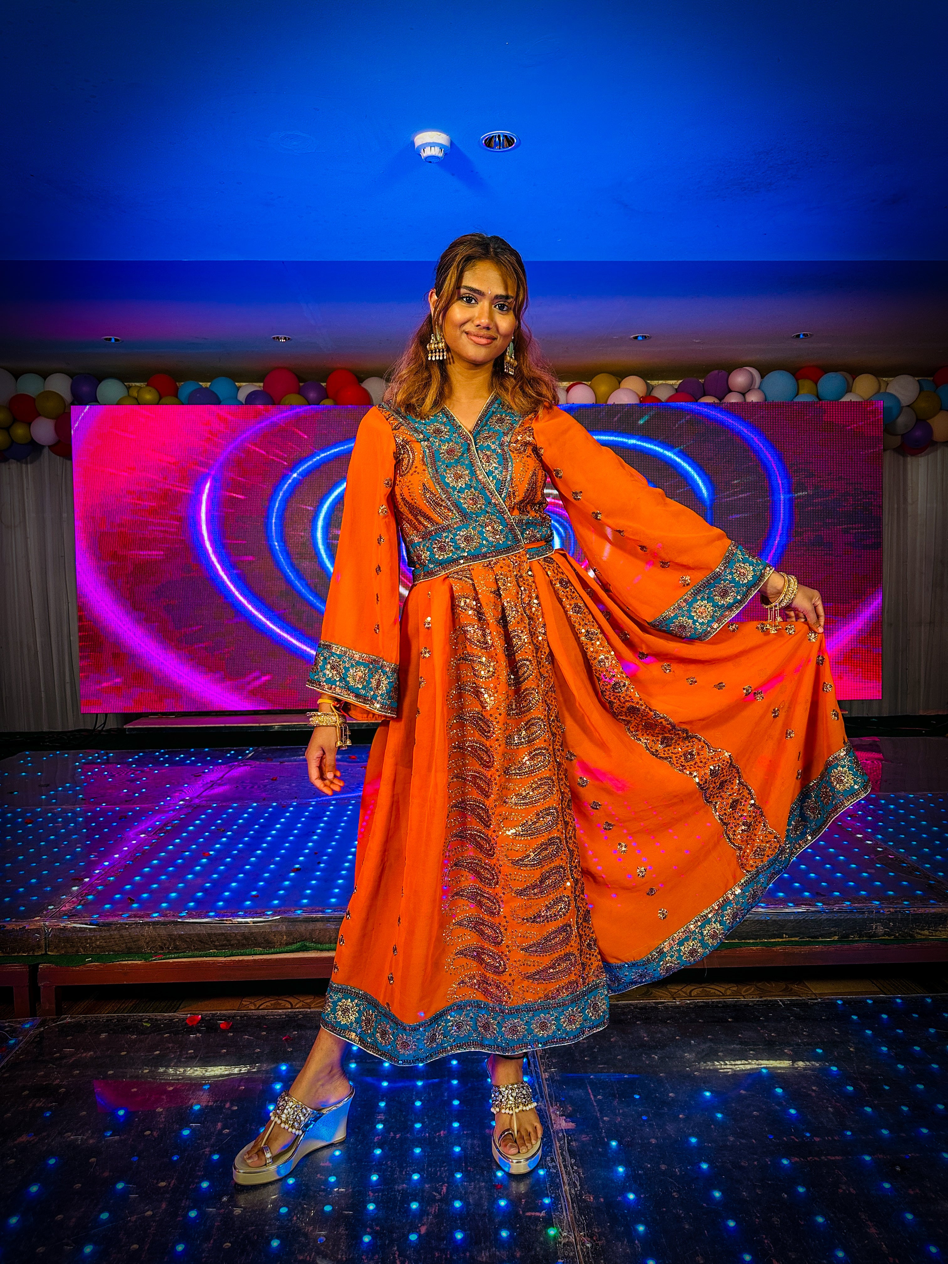 Divine Sun Goddess Anarkali Jacket Dress