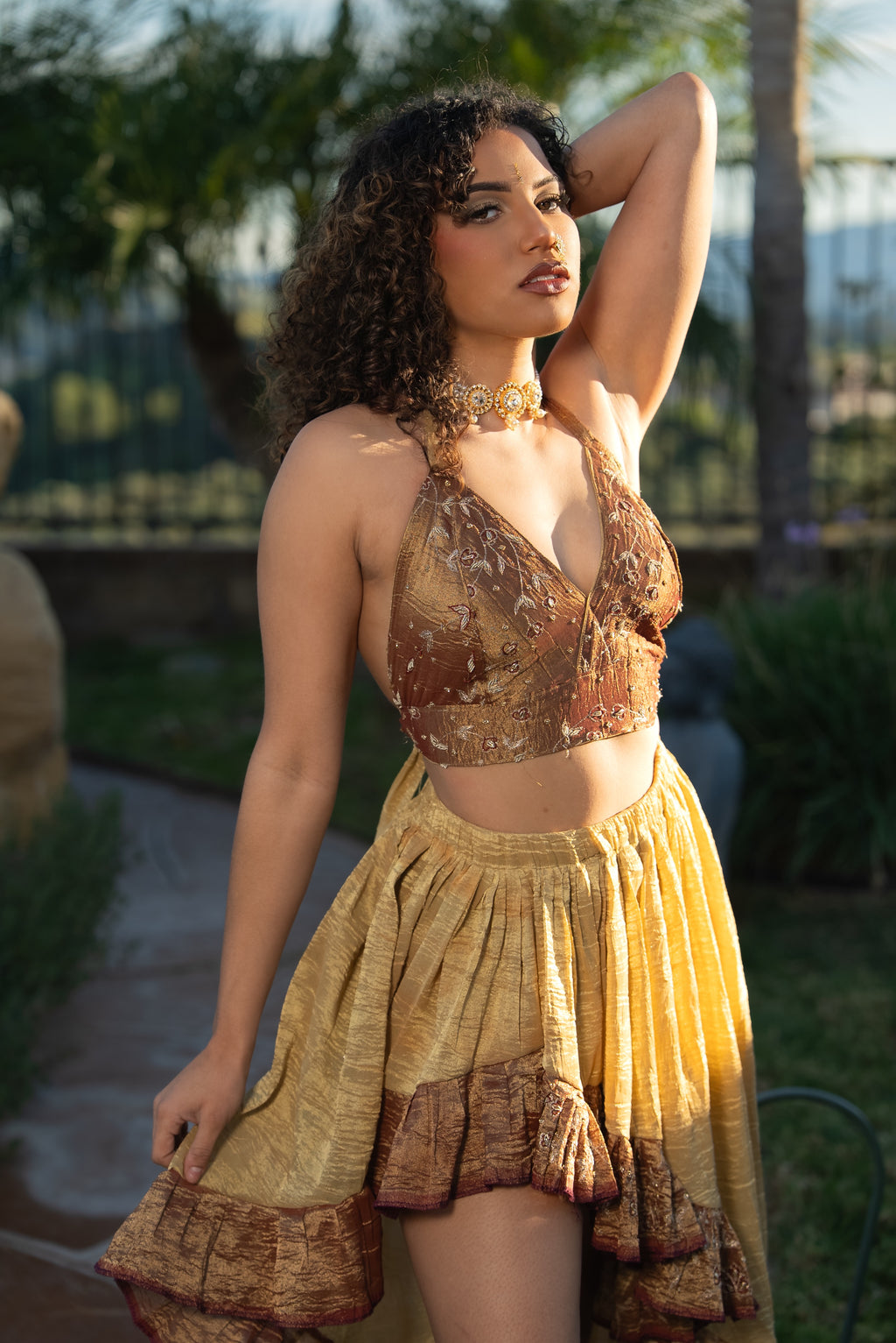 Golden Sahara Midi Bollywood Set