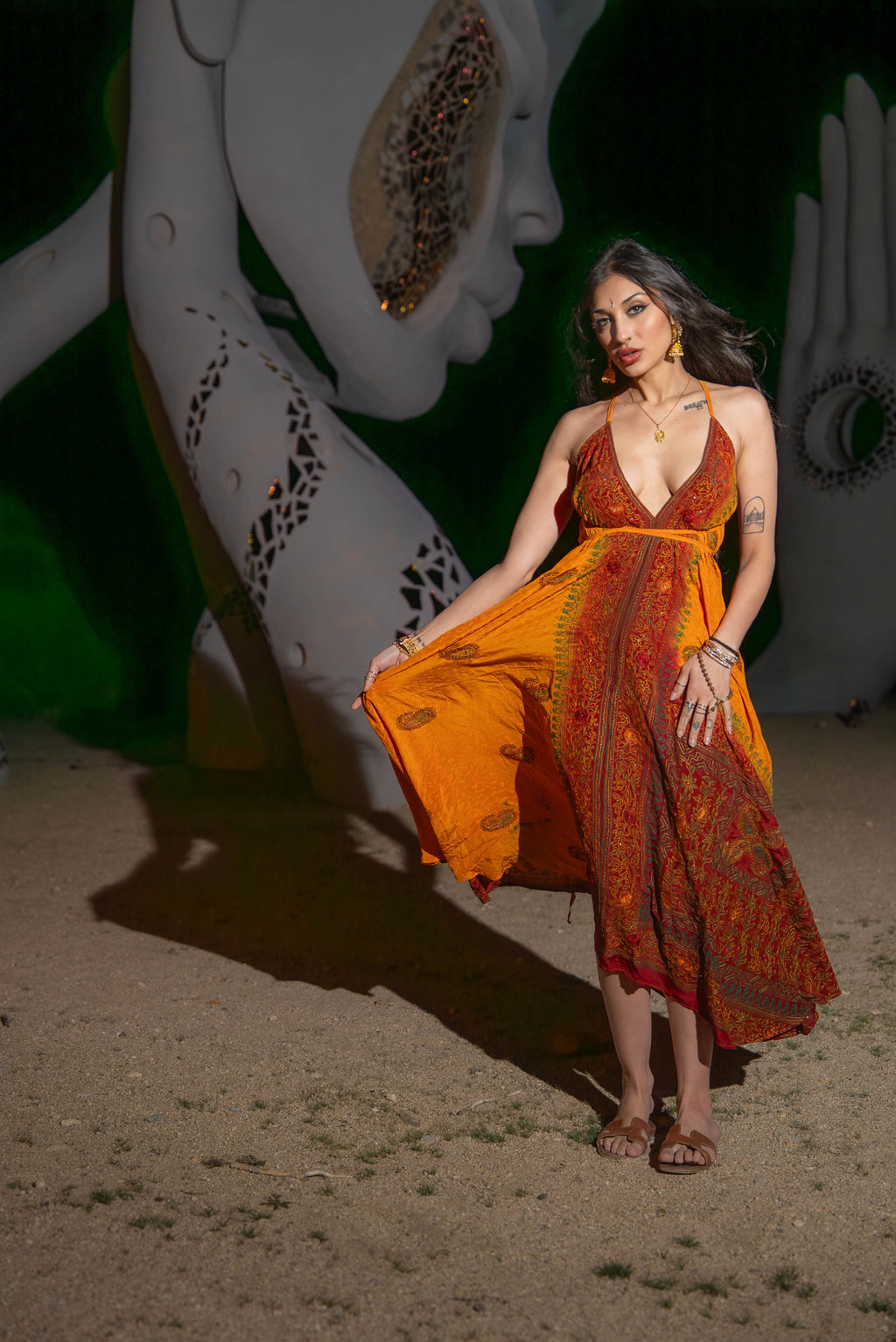 Bohemian Tie Dye Fire Magic Dress