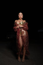 Load image into Gallery viewer, Ruby Royalty Ruffle Jacket Kimono
