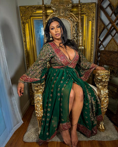 Emerald Divinity Anarkali Jacket Dress