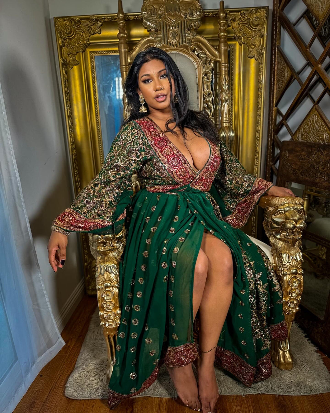 Emerald Divinity Anarkali Jacket Dress