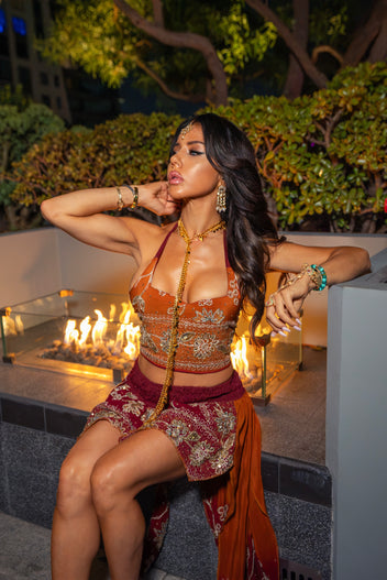 Fire goddess butterfly skirt set