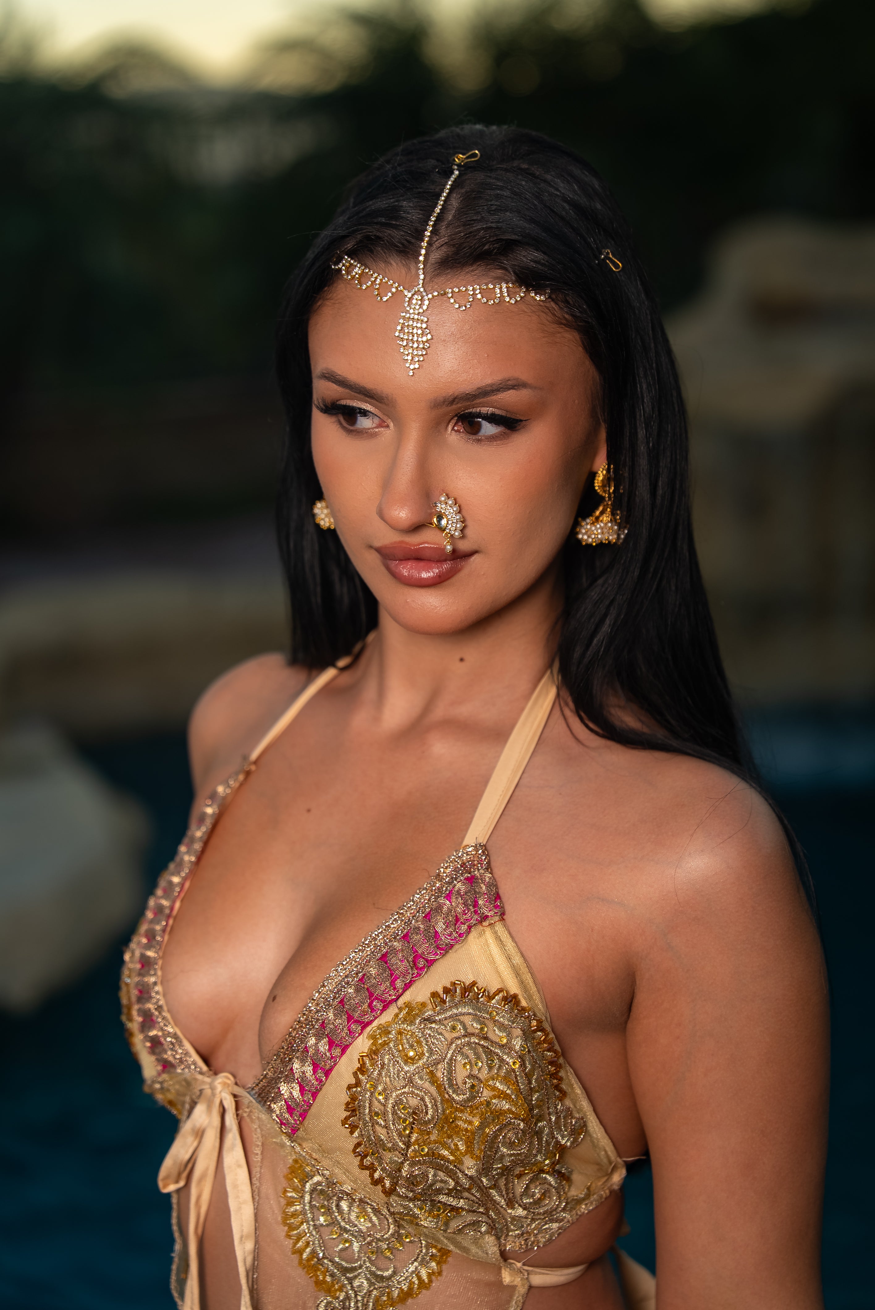 Gold lotus pixie wing Top
