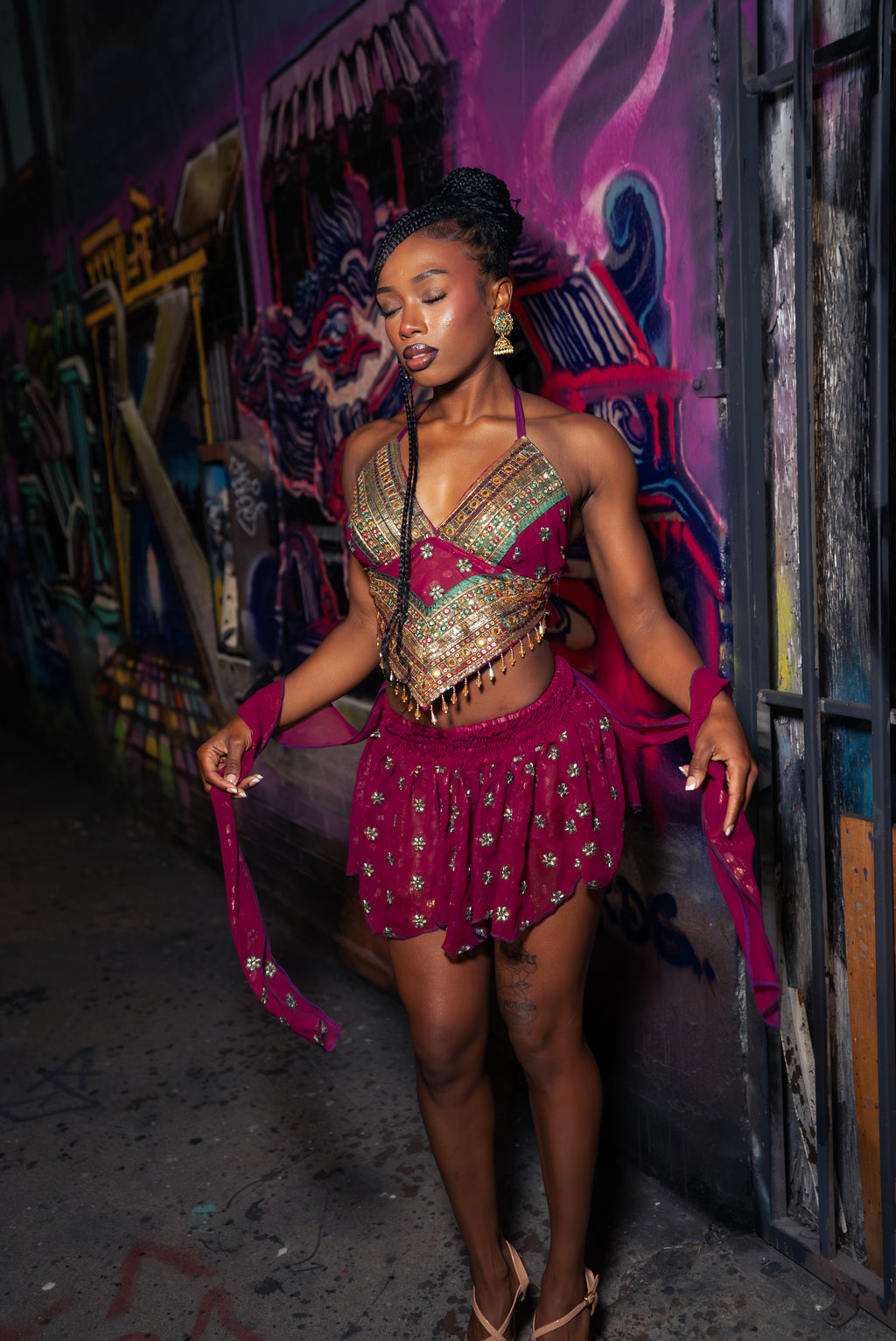 Divinity Rose Lotus Mini Skirt Set