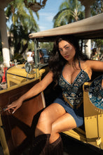 Load image into Gallery viewer, Teal Velvet Fairy Venus Sequin Top
