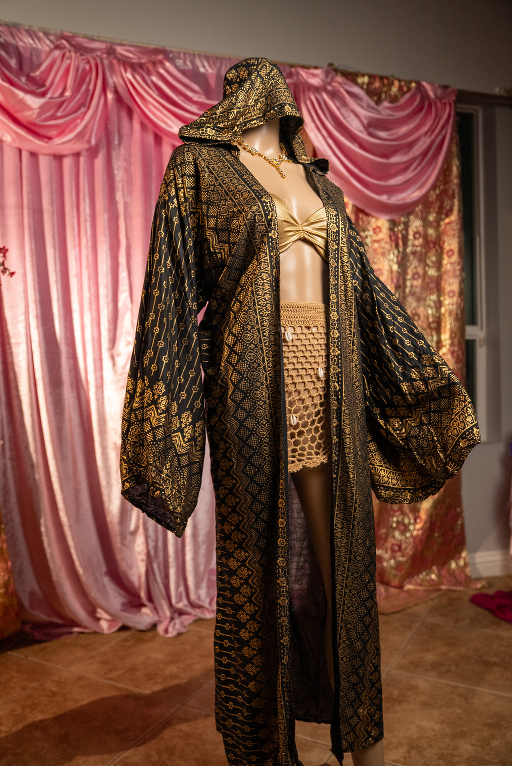 Black Lotus Kimono with hood