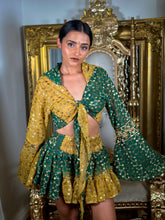 Load image into Gallery viewer, Golden Emerald Princess Micro Mini Skirt Set
