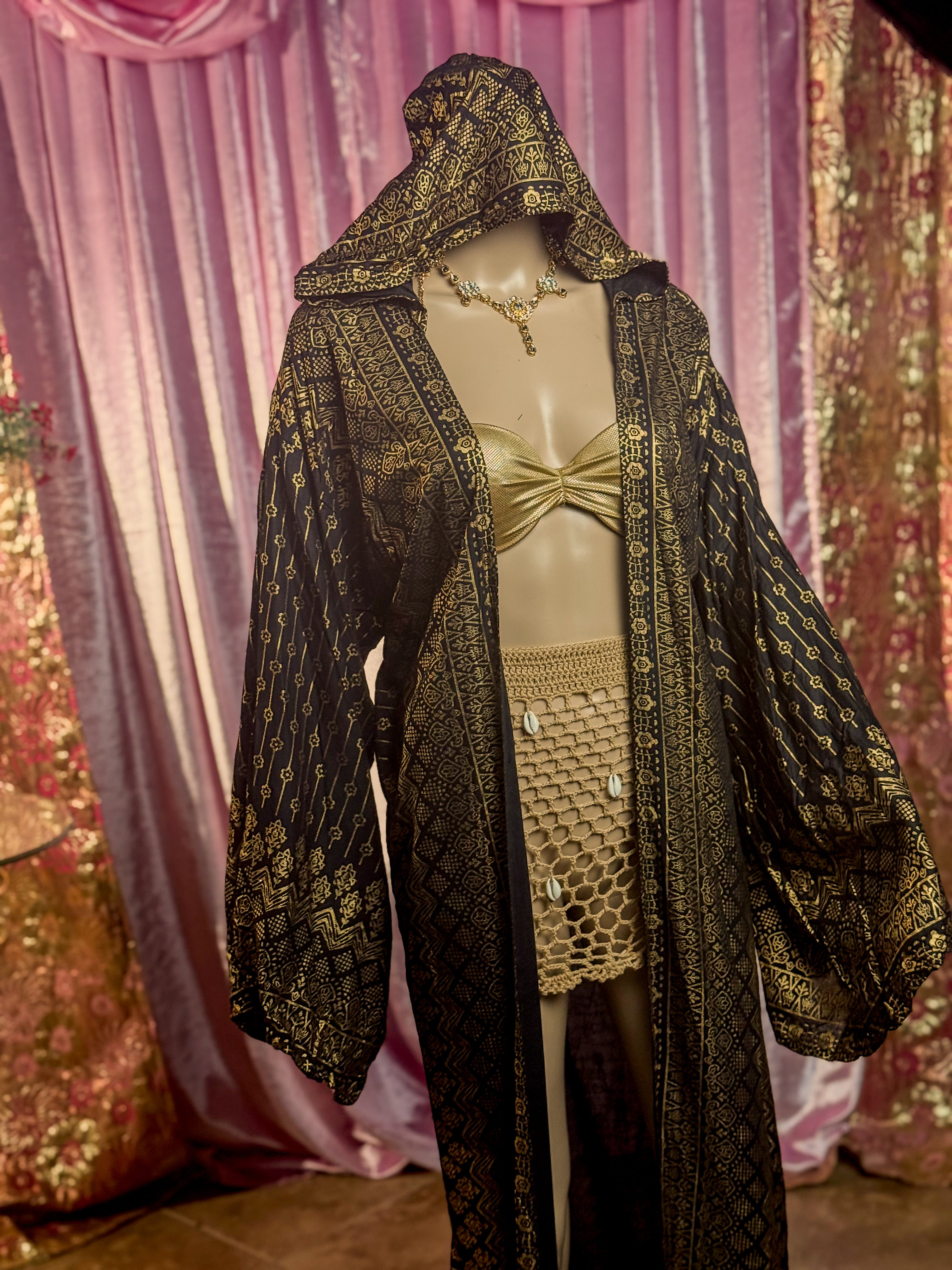 Black Lotus Kimono with hood