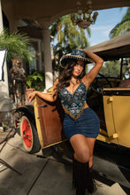 Load image into Gallery viewer, Teal Velvet Fairy Venus Sequin Top
