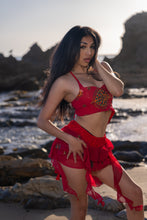 Load image into Gallery viewer, Fire Lotus Ruffle Mini Skirt Set
