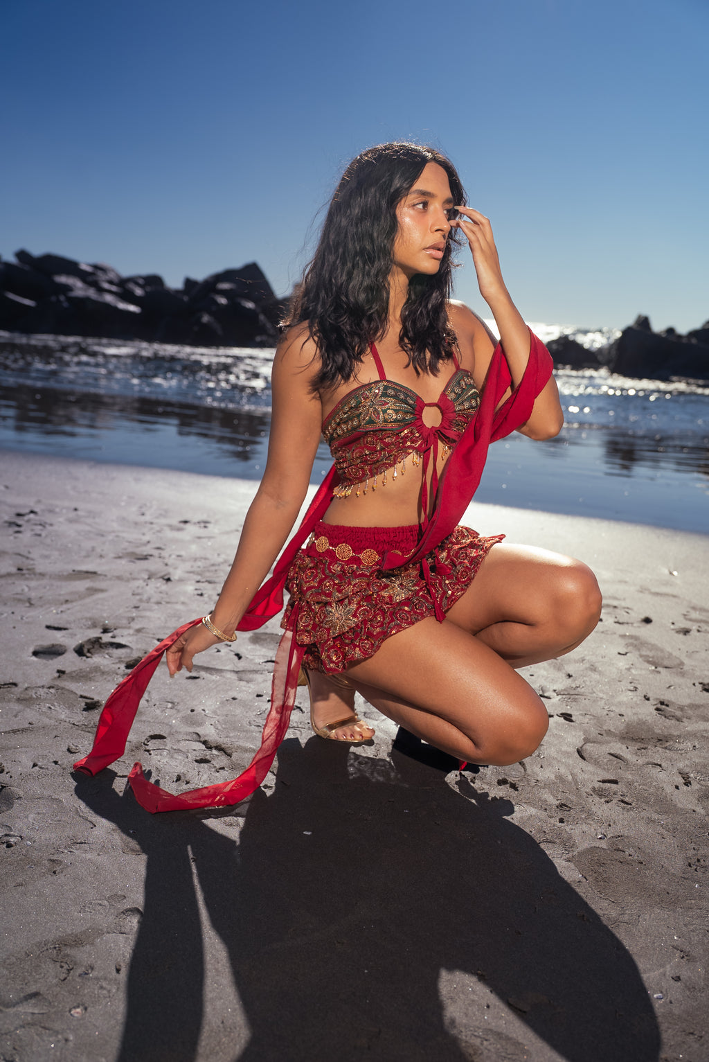 Ruby Rani Ruffle Mini Skirt Set