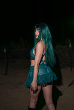 Load image into Gallery viewer, teal mystic micro mini skirt set
