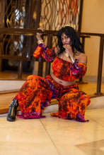 Load image into Gallery viewer, Passionfruit Fire Sharara Pants Set
