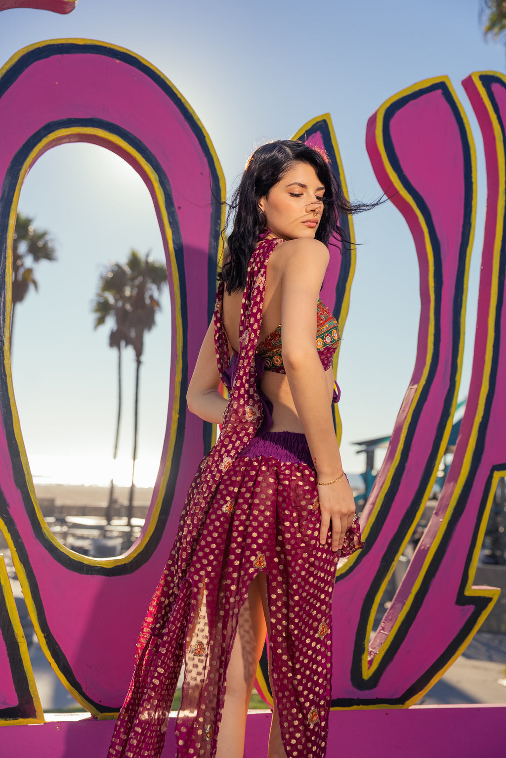 Pomegranate pixie butterfly skirt set
