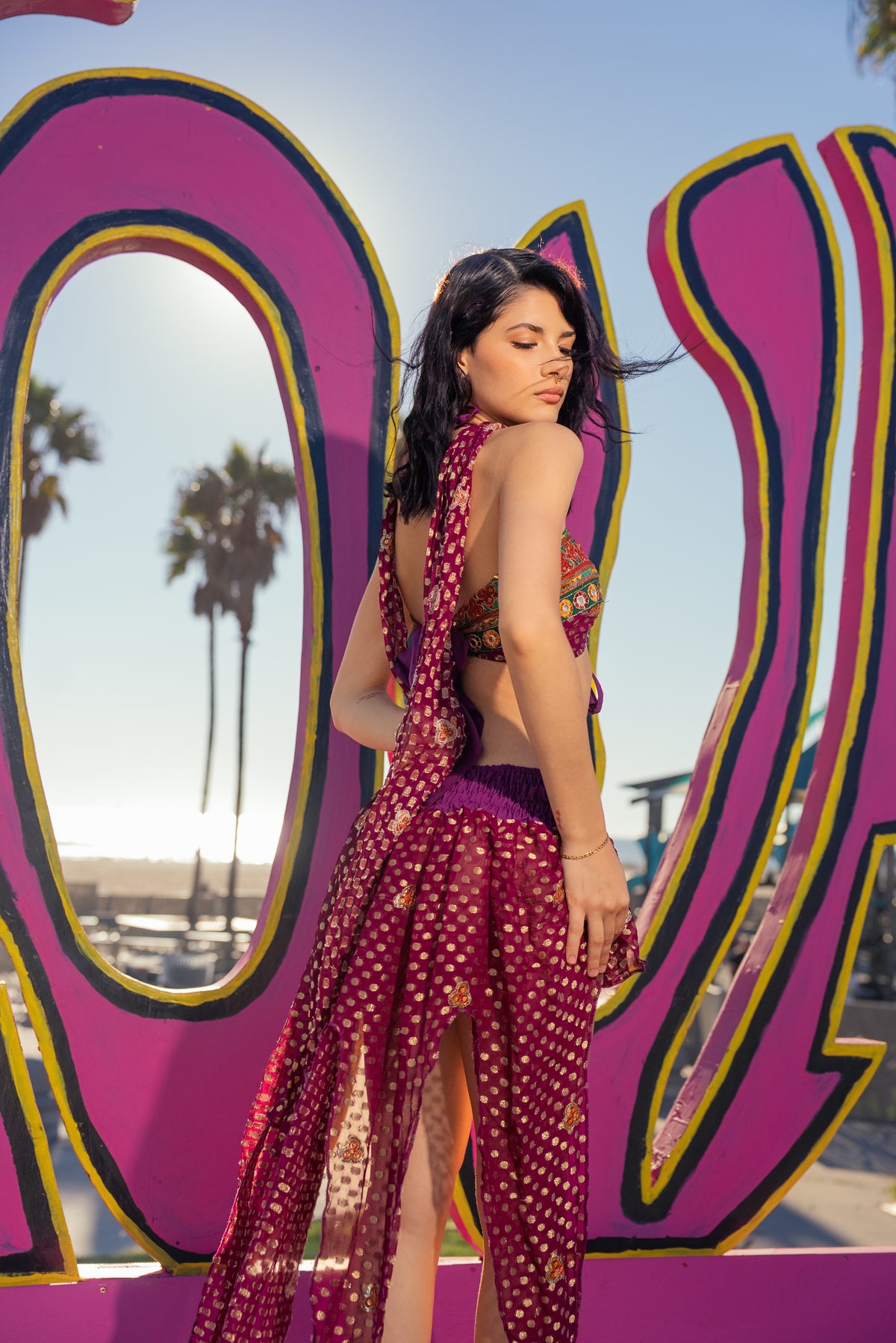 Pomegranate pixie butterfly skirt set