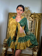 Load image into Gallery viewer, Golden Emerald Princess Micro Mini Skirt Set
