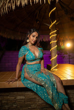 Load image into Gallery viewer, Turquoise gold Jasmine Set
