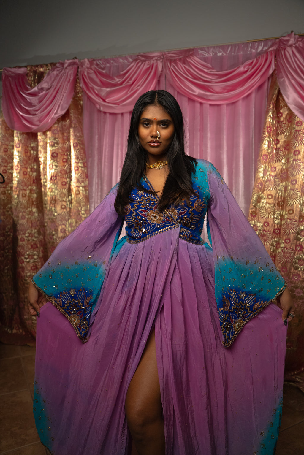 Lavender Dreams Anarkali Kimono Dress