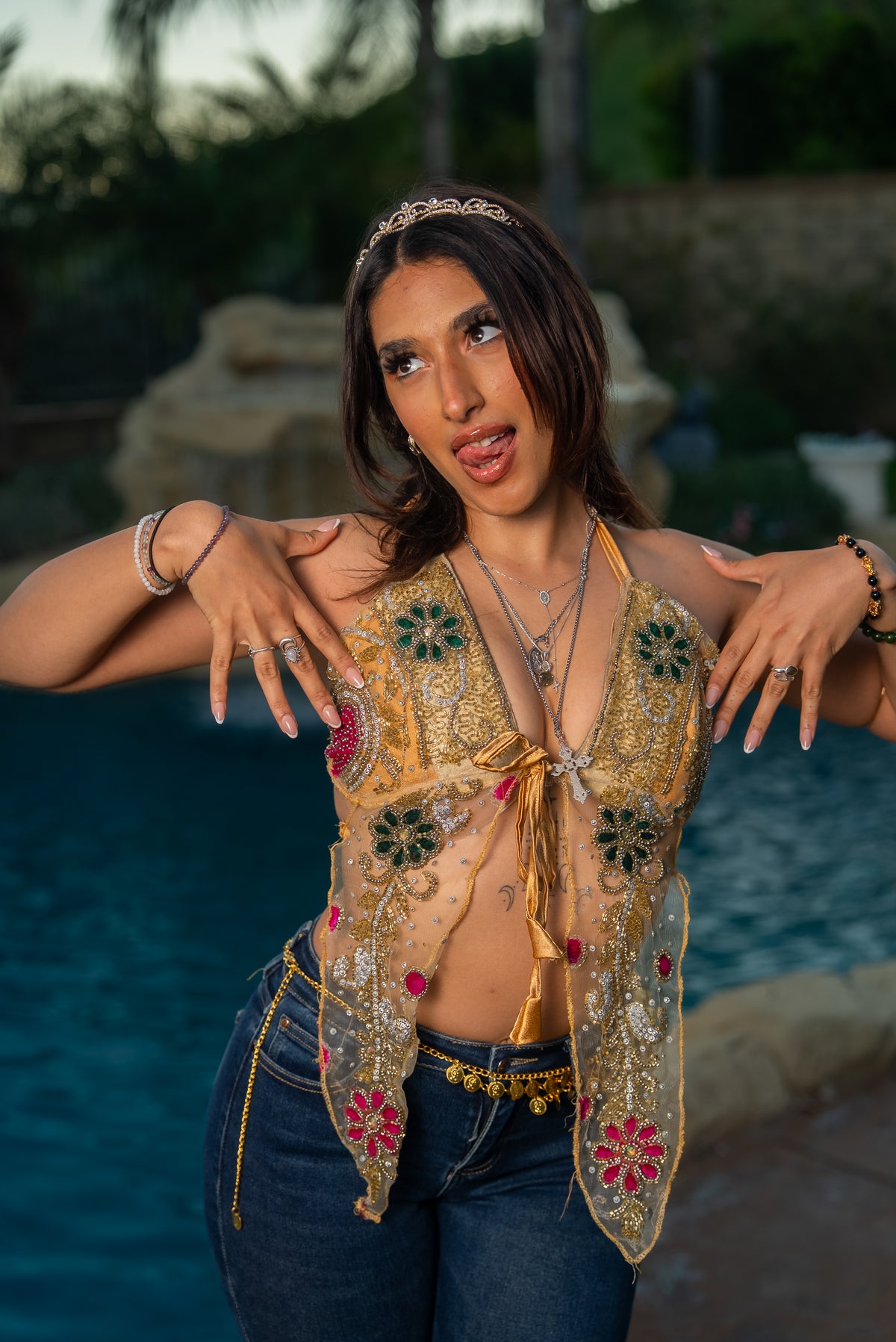 Gold garden pixie wing Top