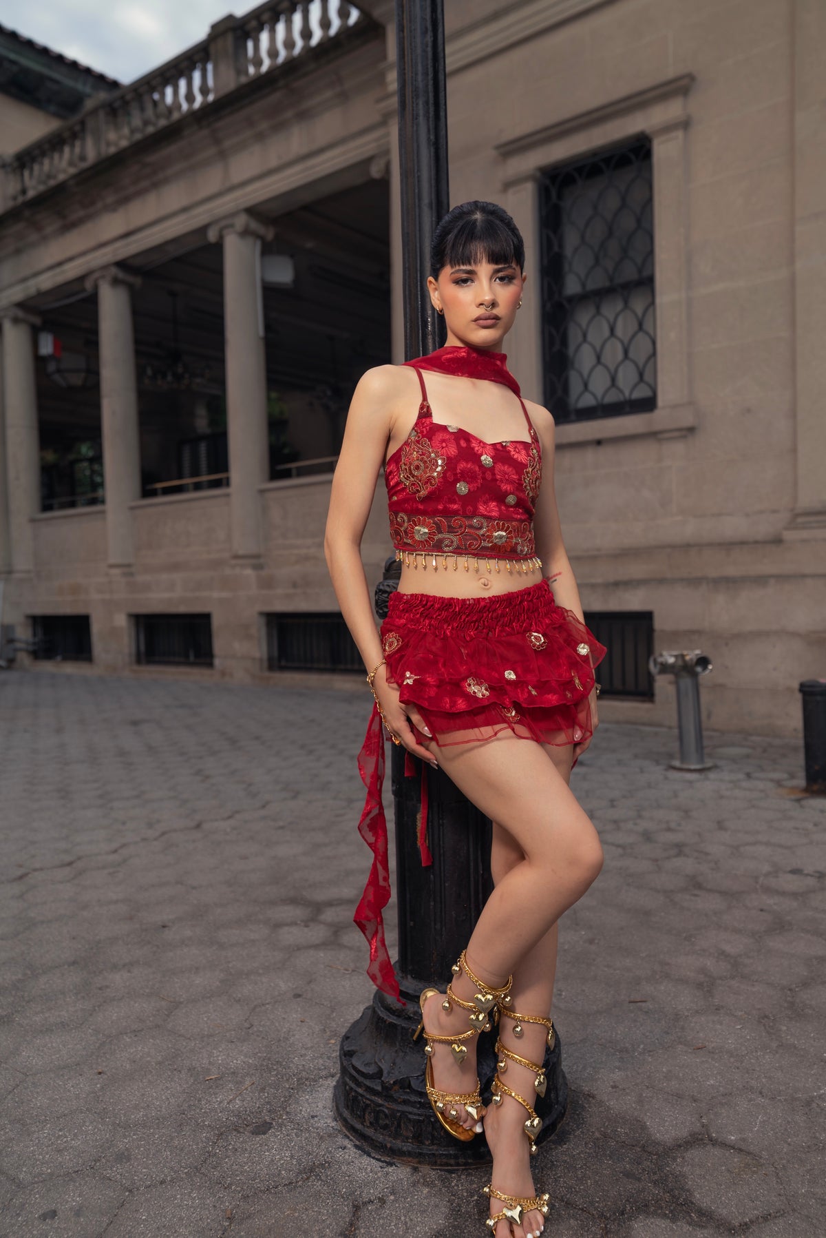 Ruby Road Ruffle Mini Skirt Set