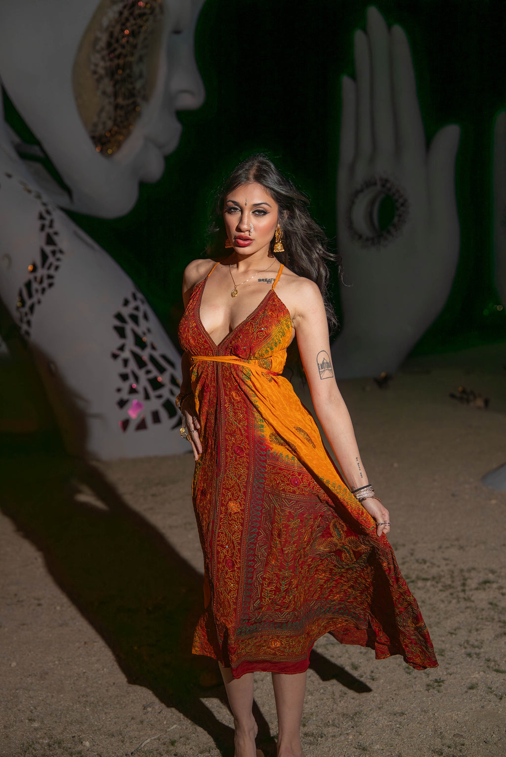 Bohemian Tie Dye Fire Magic Dress