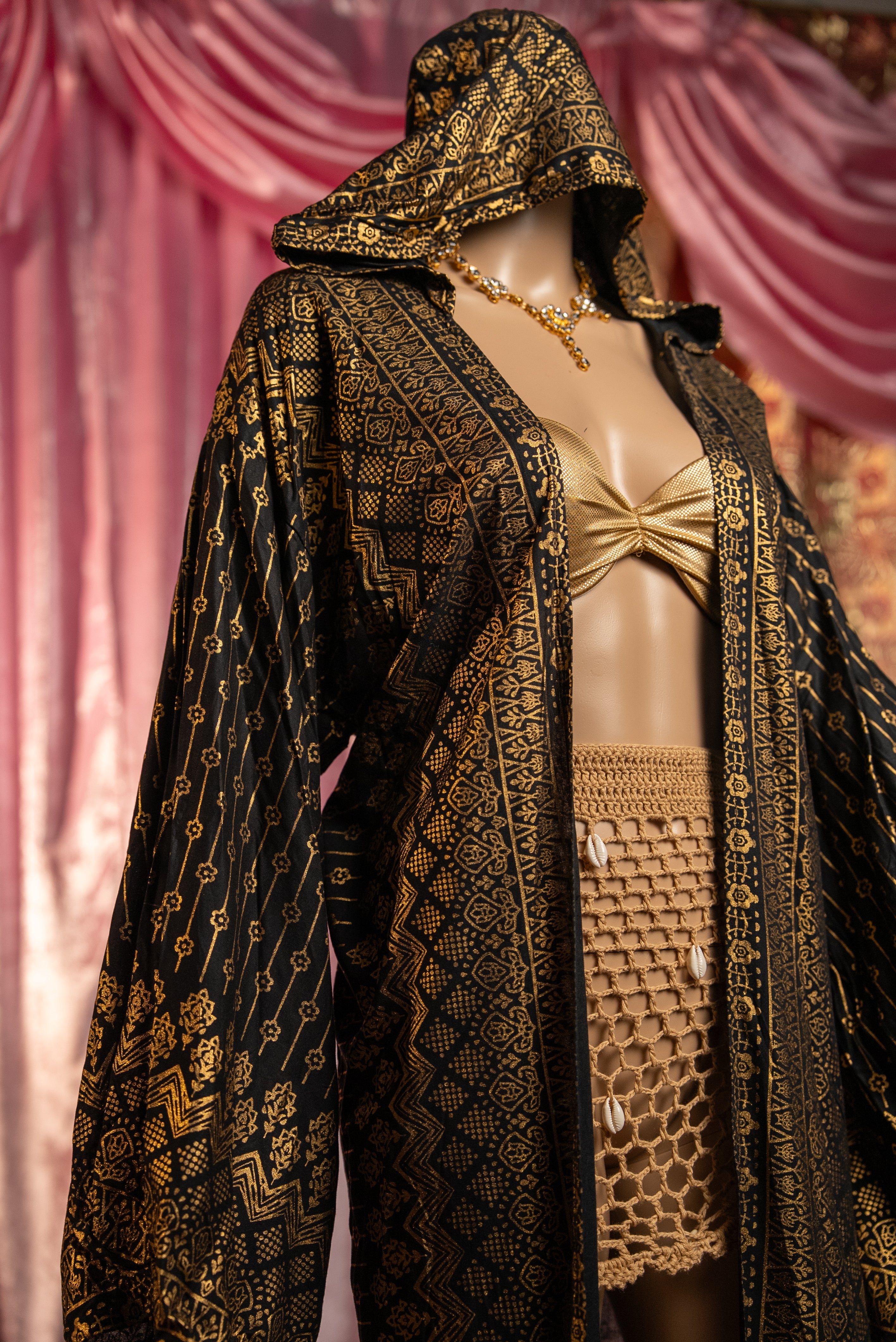 Black Lotus Kimono with hood