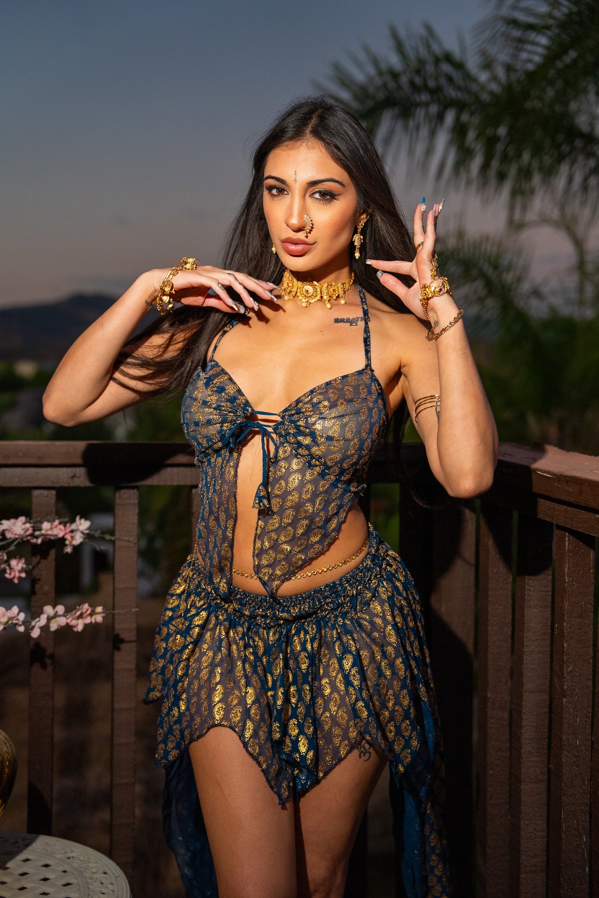 Golden moonlight butterfly set