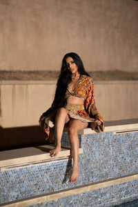Golden Fire Micro Mini Skirt Set