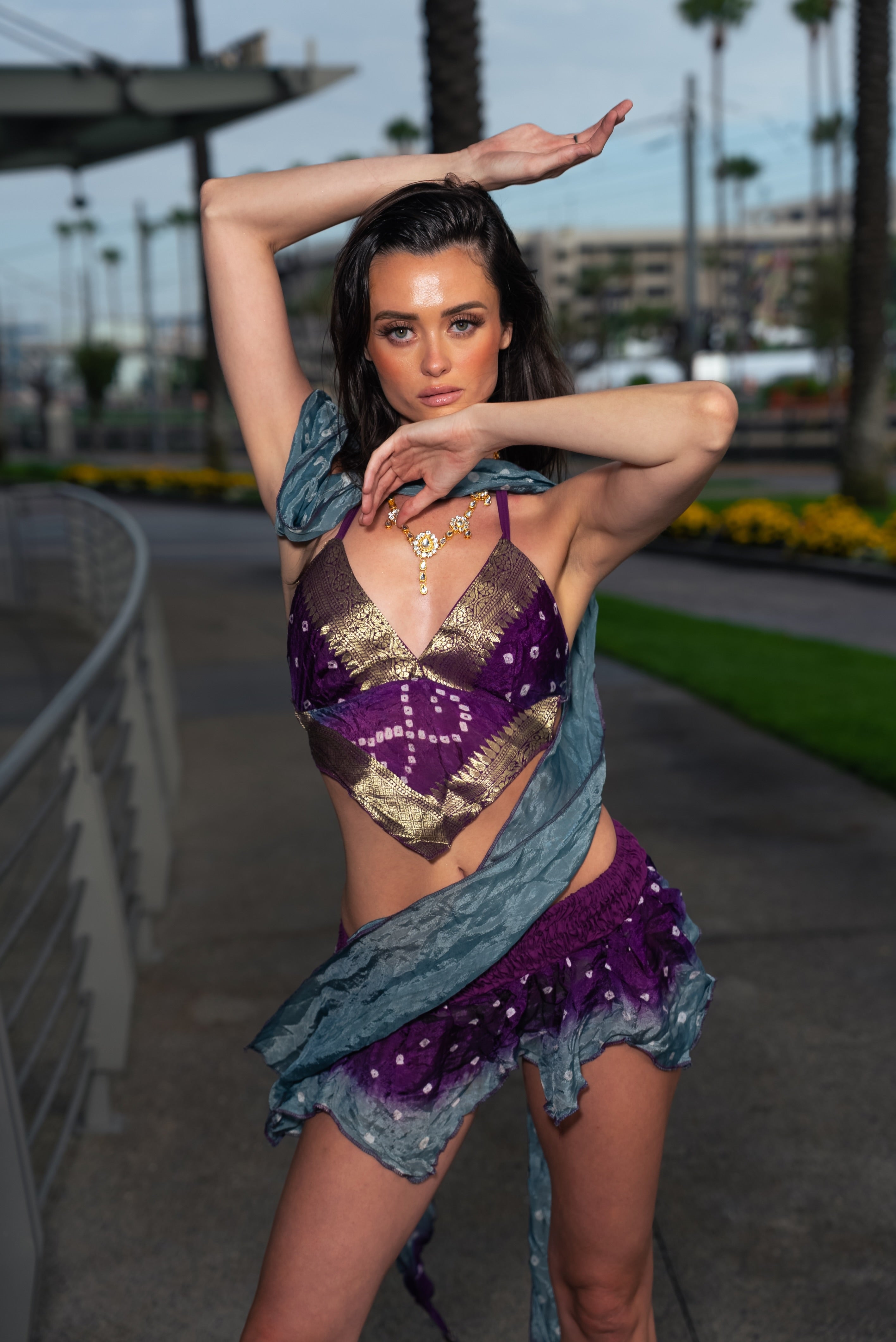 Bandhani Moonstone Micro Mini Butterfly skirt set