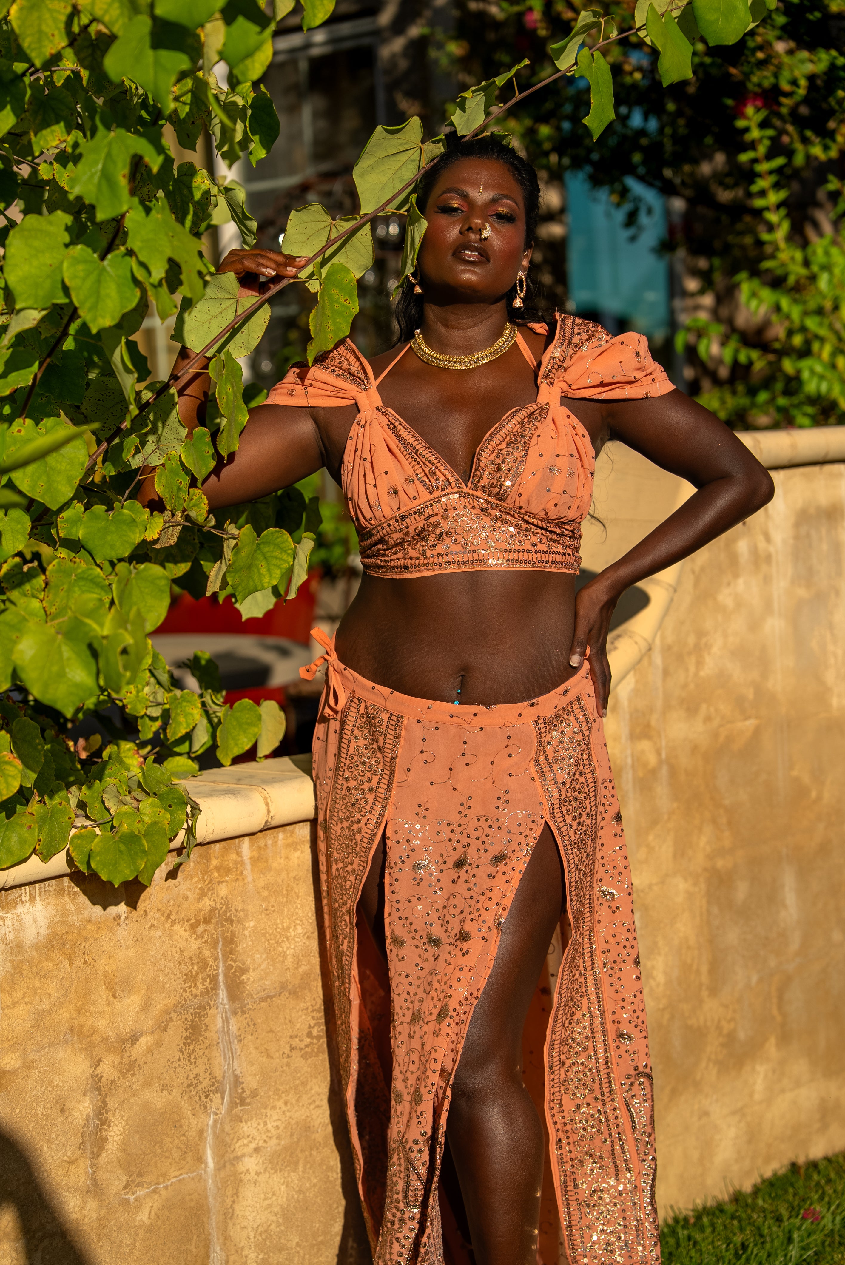 Peach Diamonds Goddess Set