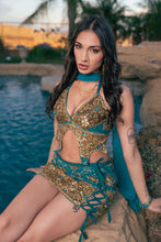 Load image into Gallery viewer, Blue Moonstone Lace up Mini Skirt Set
