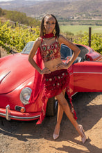 Load image into Gallery viewer, fire lotus ruffle mini skirt set
