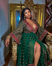 Load image into Gallery viewer, Emerald Divinity Anarkali Jacket Dress
