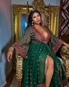 Emerald Divinity Anarkali Jacket Dress