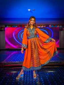 Divine Sun Goddess Anarkali Jacket Dress