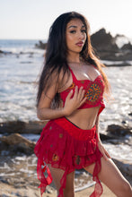 Load image into Gallery viewer, Fire Lotus Ruffle Mini Skirt Set

