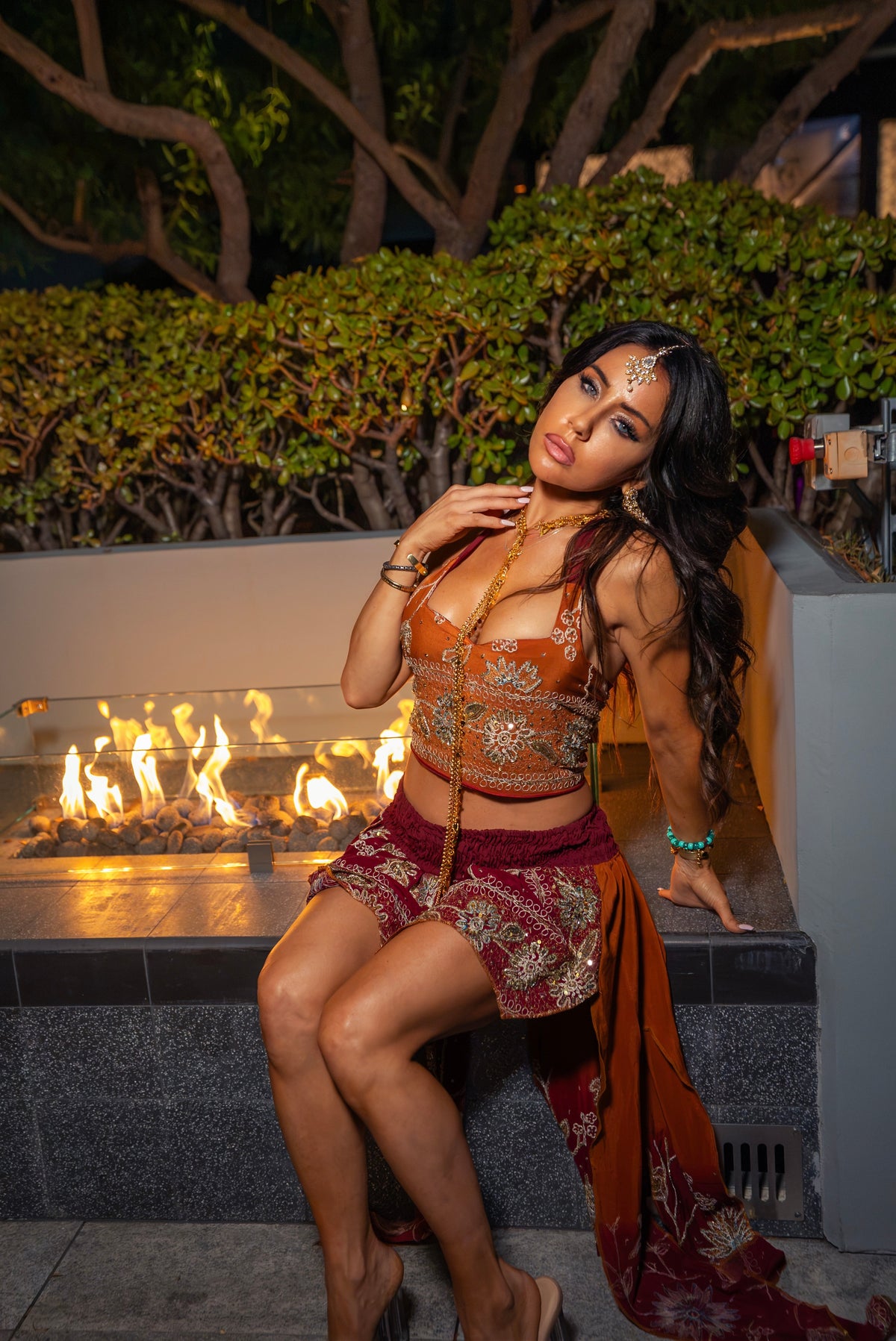Fire goddess butterfly skirt set