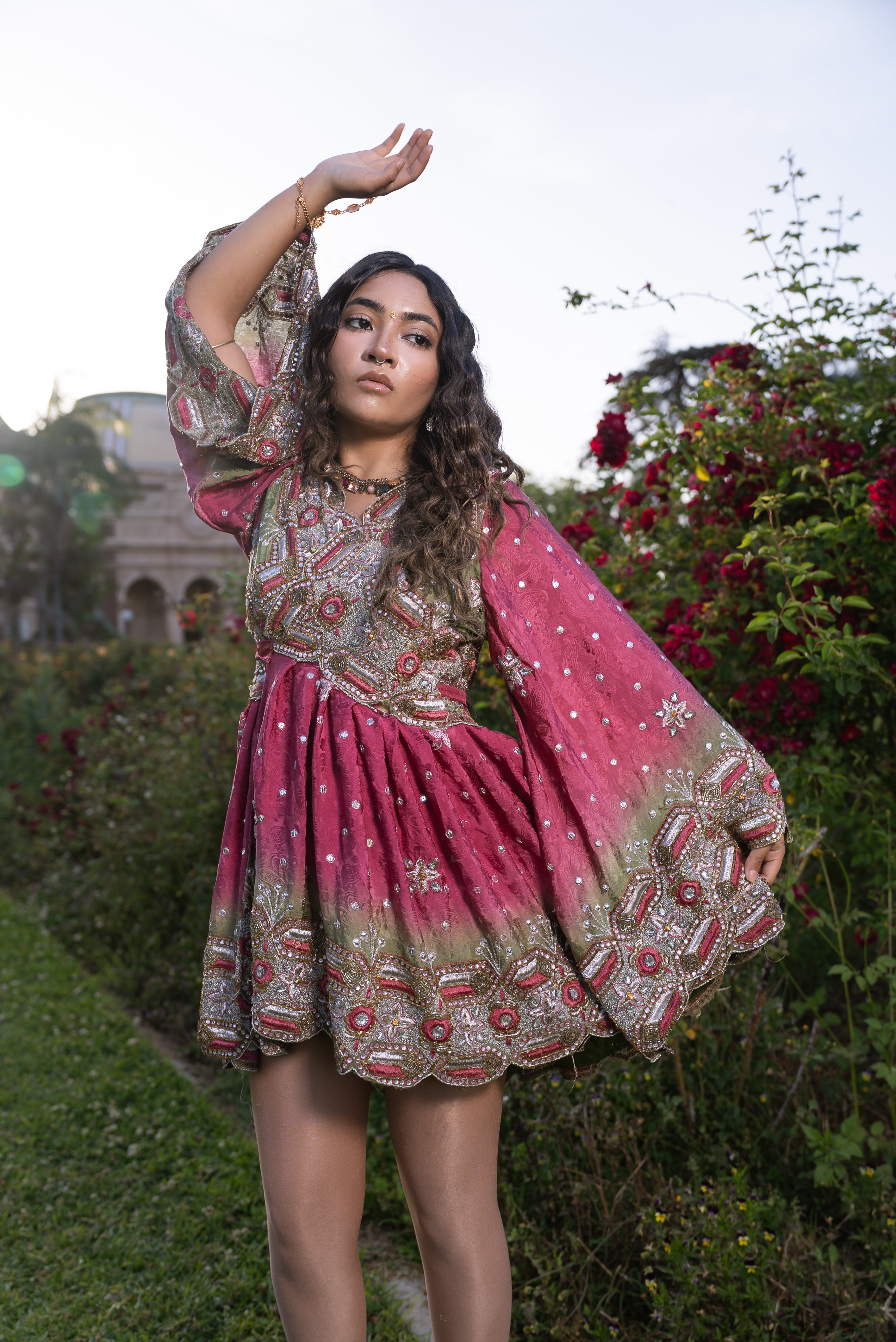 Rose Kulfi Babydoll Dress