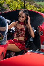 Load image into Gallery viewer, fire lotus ruffle mini skirt set
