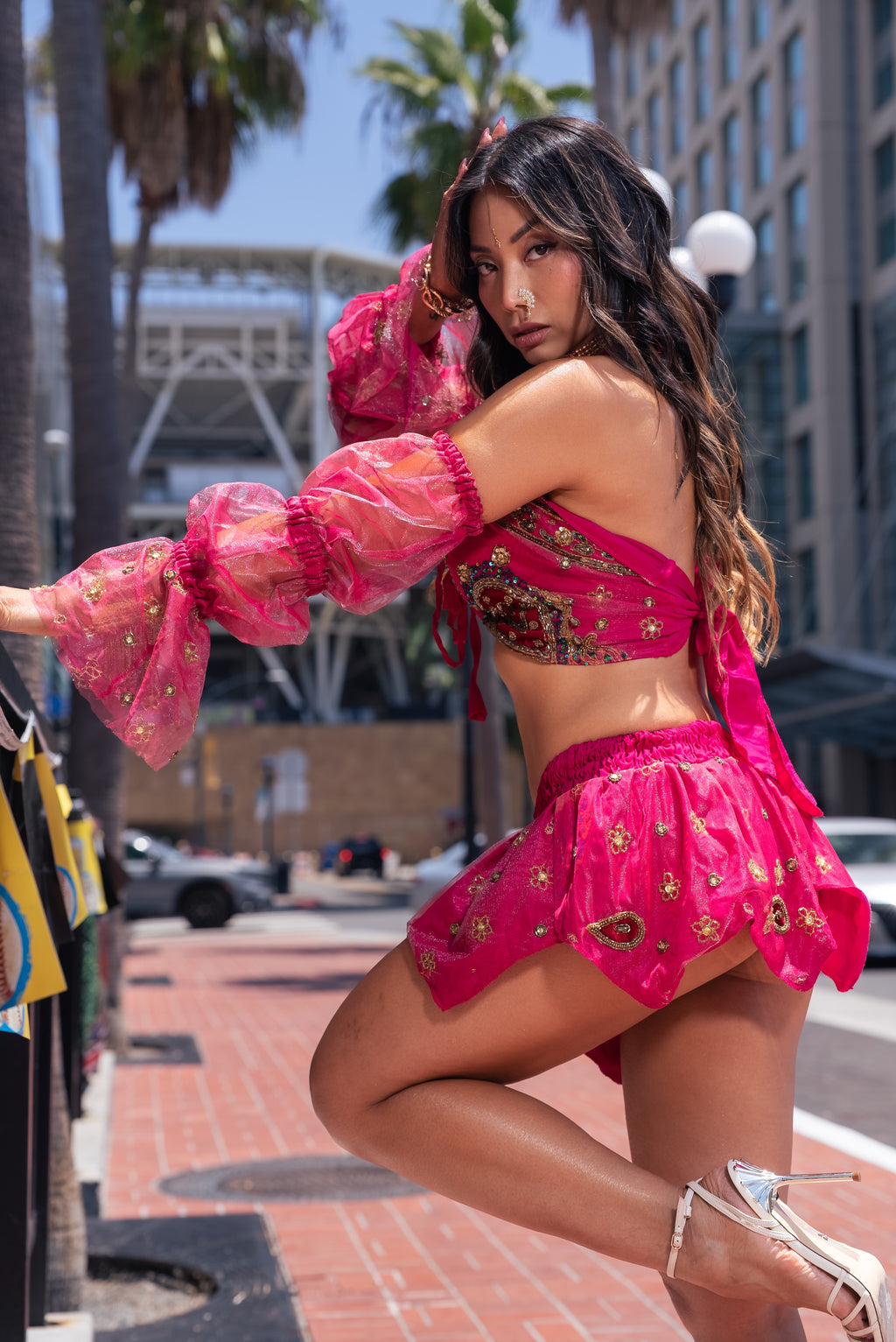 Rose Quartz Princess Lotus Mini Skirt Set