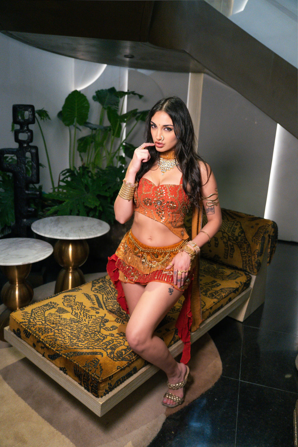 Sunset Temple Shakti Mini Skirt Set