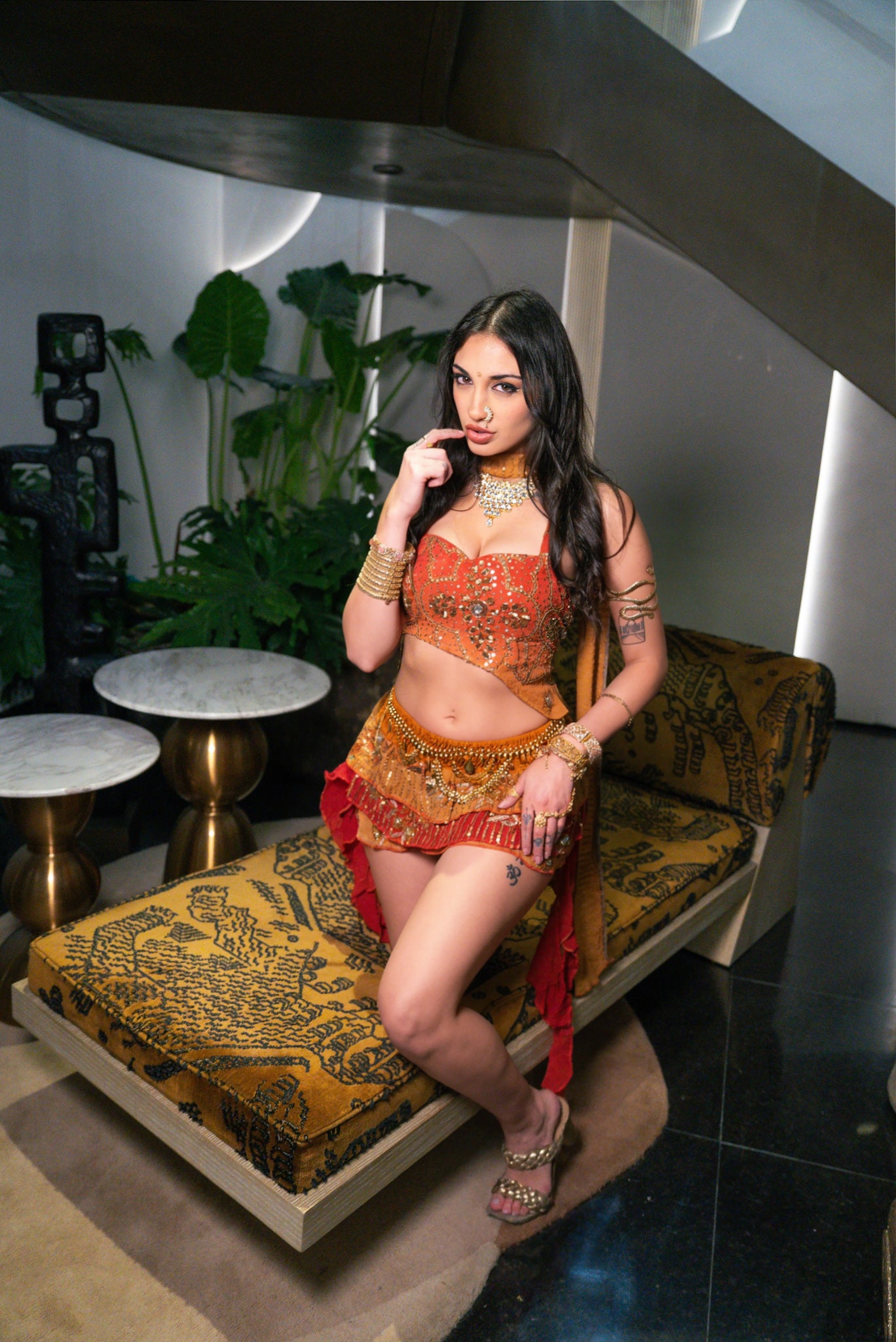 Sunset Temple Shakti Mini Skirt Set