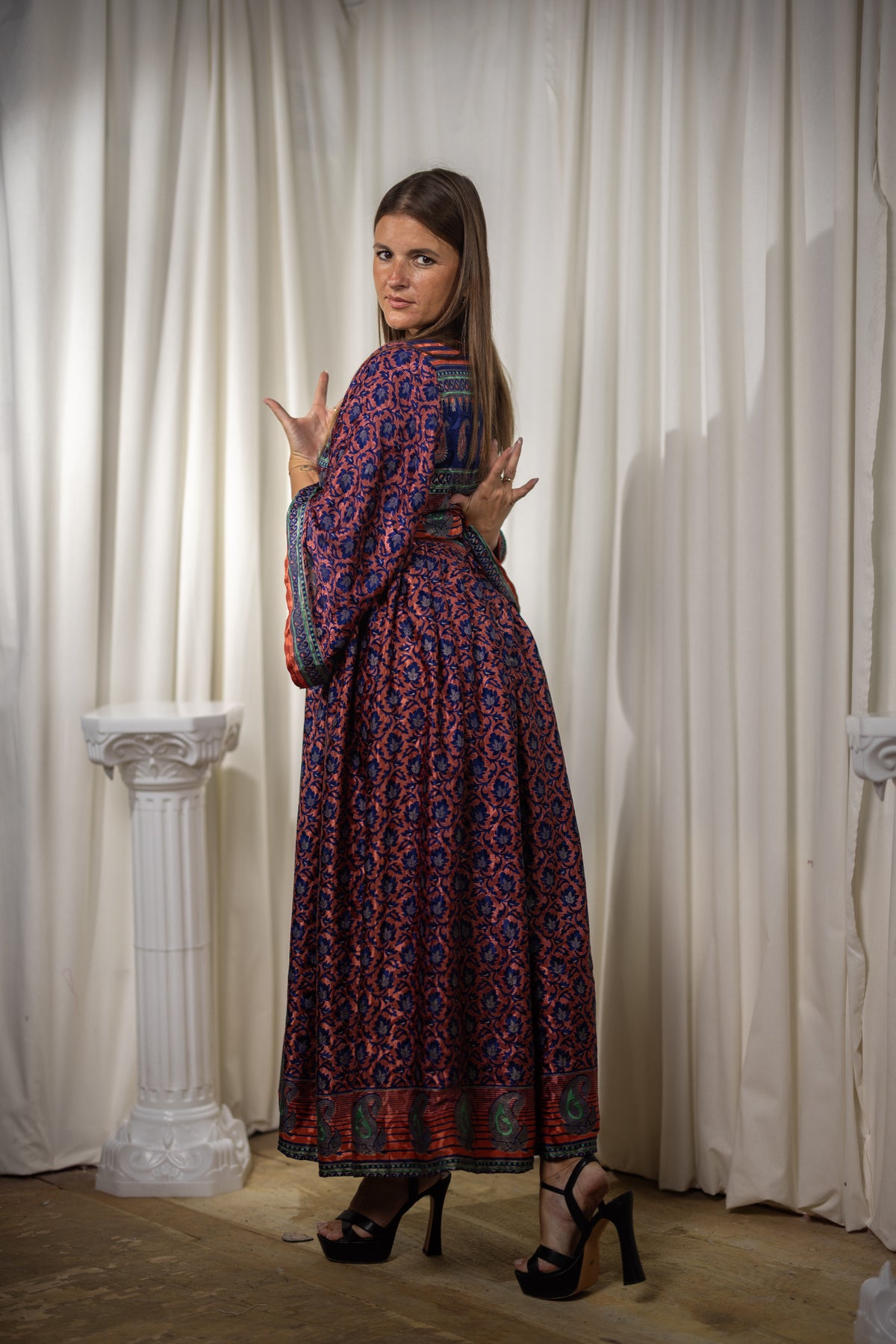 Bohemian Peacock Anarkali Dress